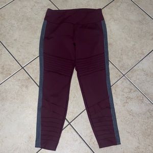 Burgundy and Grey leggings